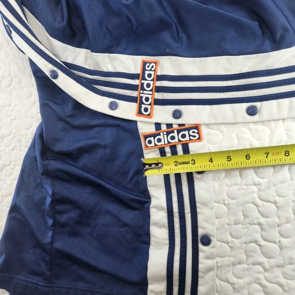 RARE LOGO Adidas Vtg Full Snap Tear Away Track Sweat Pants Blue 3 Stripes 36 37